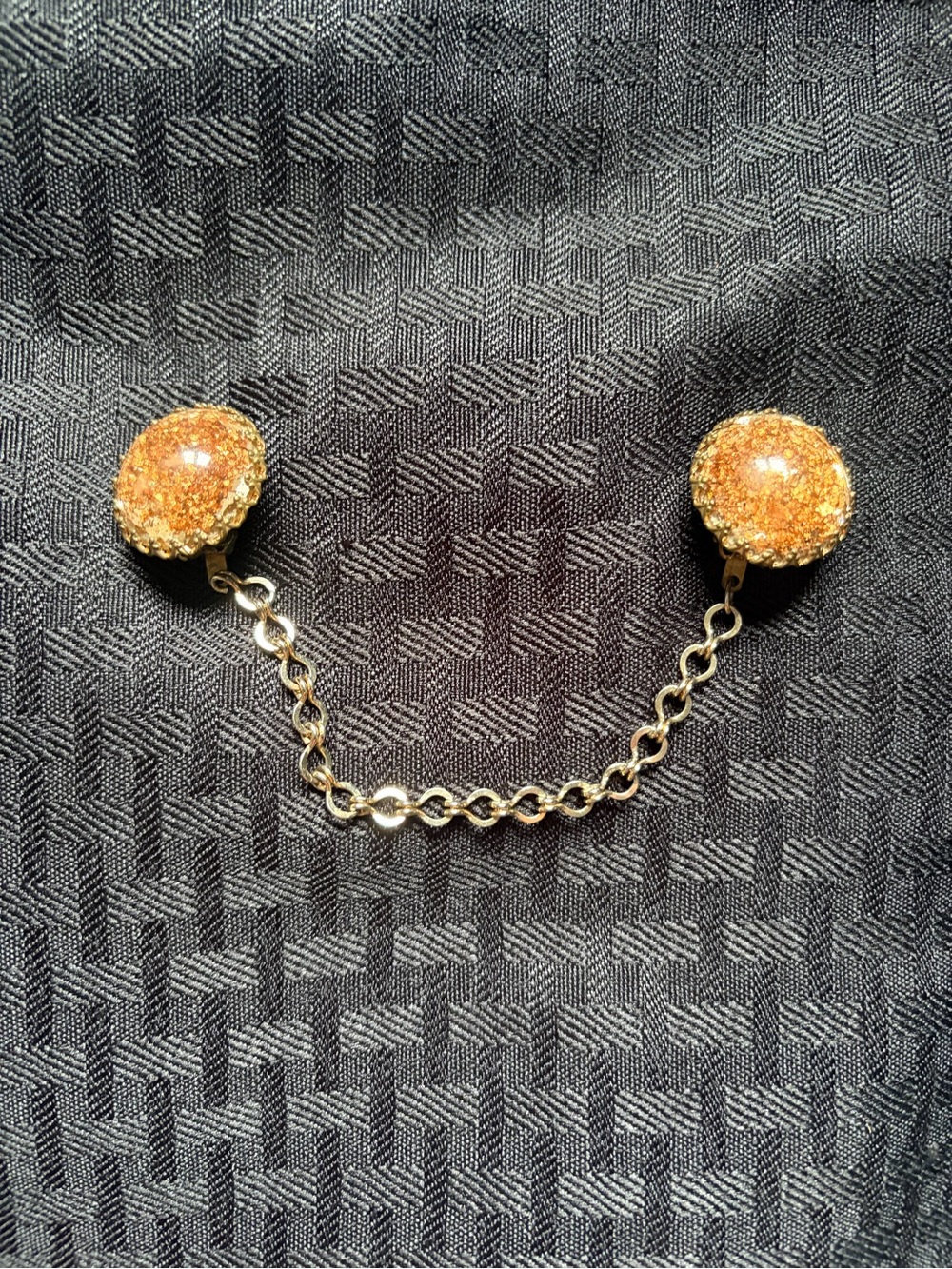 Vintage Sweater Clips Lucite Sparkle MCM